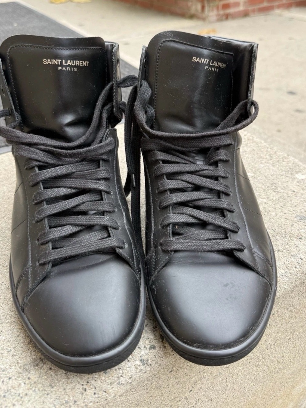Saint Laurent Black Leather High-Top Sneakers Court Classic SL/01H